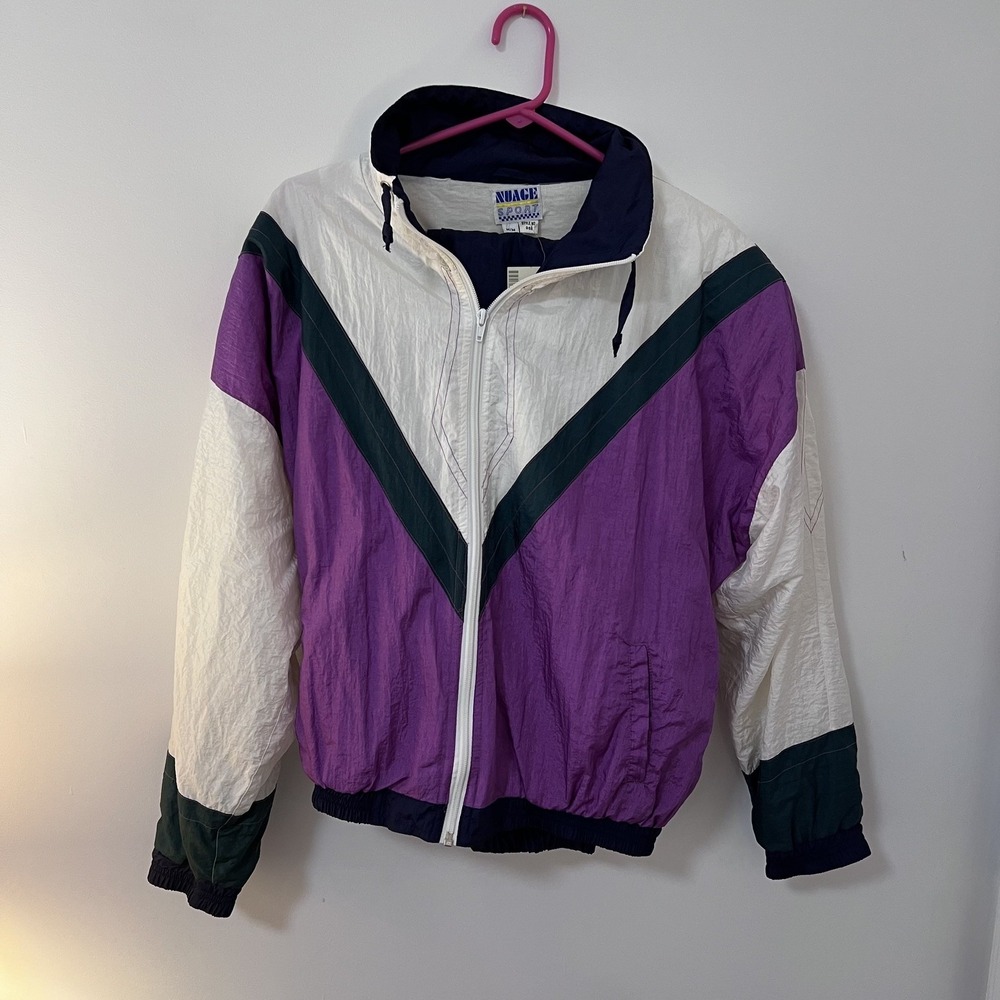 NWT Vintage 90s Nuage Sport Men's M Colour Block Windbreaker Jacket Track Top